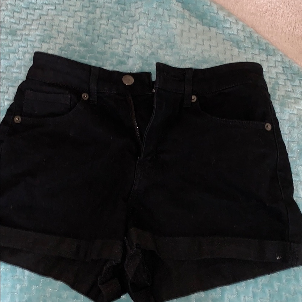 Forever 21 Black Cuffed Shorts